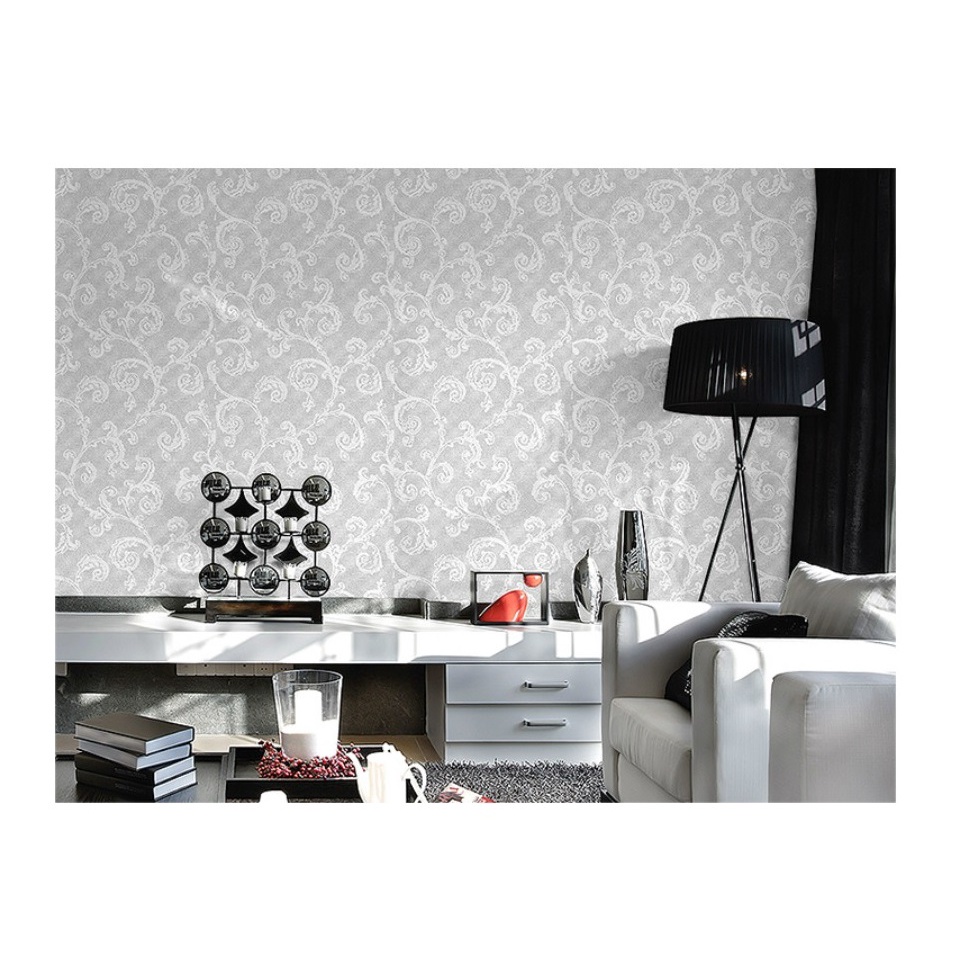 AKN88 - Wallpaper 3D Non Woven Porcelain Motif Europian 53cmx10m - Grey 68092