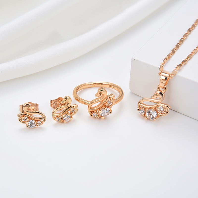 set perhiasan titanium wanita lapis emas silver anti karat asli dewasa murah korea gelang dan cincin perak antikarat termurah tidak luntur untuk 54-59s
