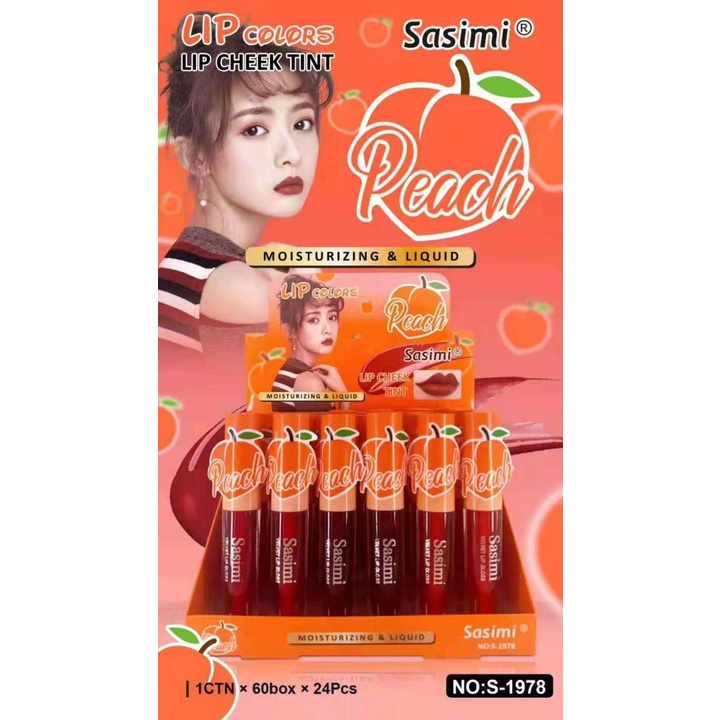 (6PCS)LIPTINT/LIPCOLORS PEACH SASIMI S-1978