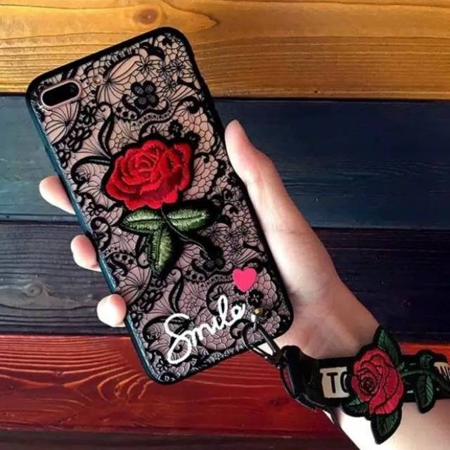 Case Oppo A37 A15 A15S Neo 9 Fuze Brukat Flower