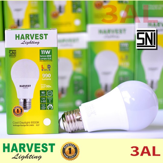 11W HARVEST LIGHTING Lampu Bohlam LED A Bulb  11 Watt Lampu Hemat Energi Original Bersertifikasi SNI dan Bergaransi