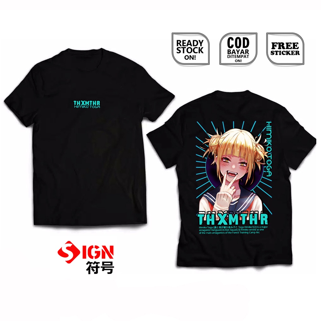 KAOS WAIFU HIMIKO TOGA MY HERO ACADEMIA ANIME MANGA BAJU JEPANG IZUKU OBORO DABI KUROGIRI OTAKU SIGN