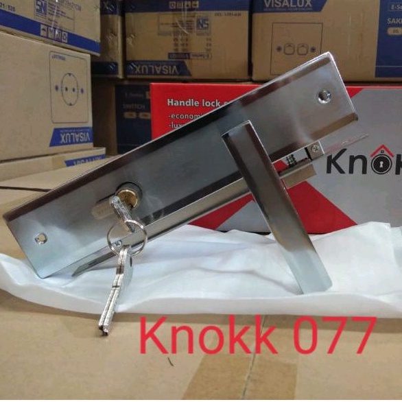 Kunci Pintu Tanggung KnokK 077 SN / Kunci KnokK Kotak / Kunci Pintu 20 cm Fullset / Handle Pintu kotam