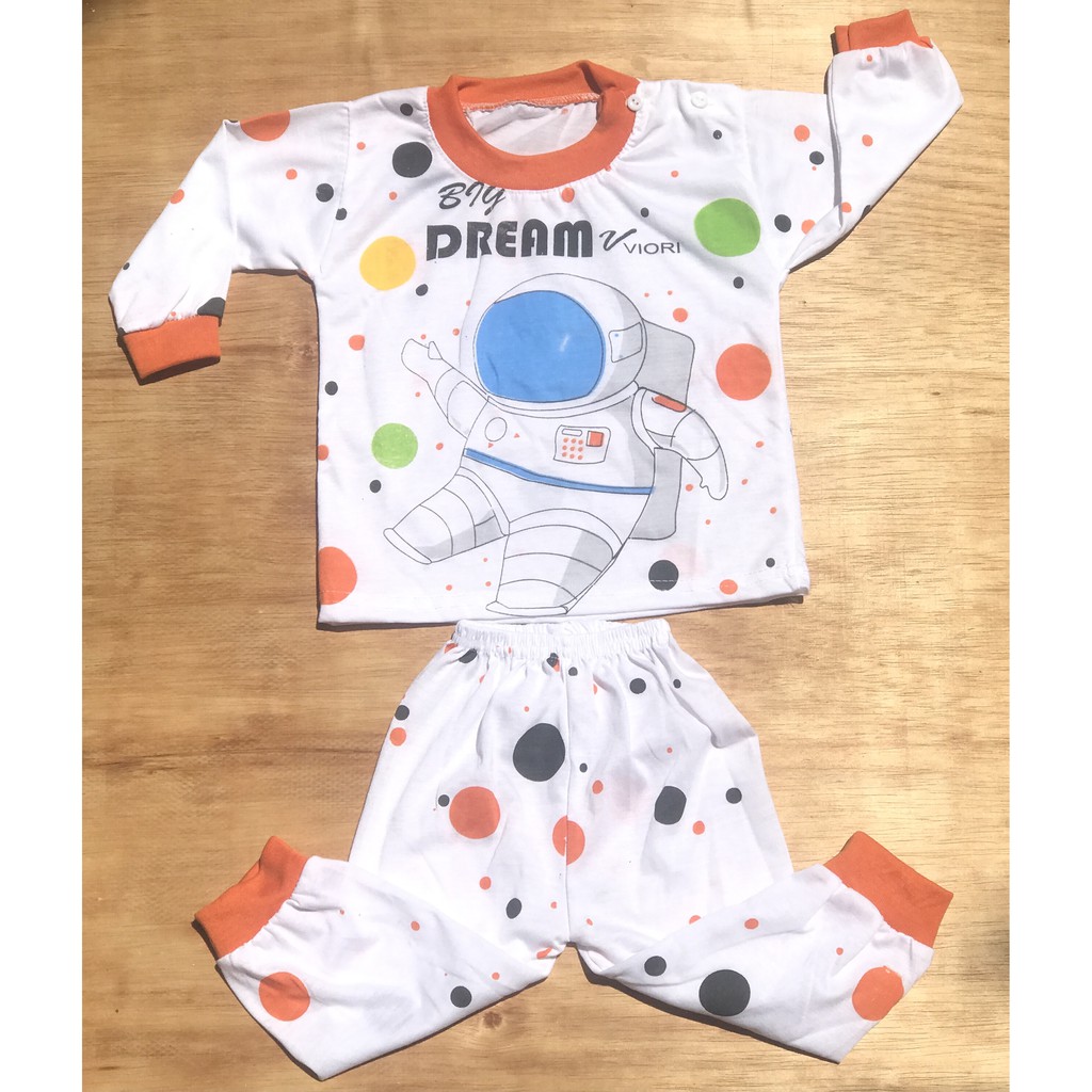 [STO.PJMAST]Setelan Bayi Panjang Motif Astronot Umur 3 - 18 Bulan