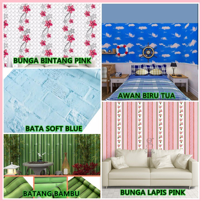 COD BAYAR DI TEMPAT - WALLPAPER STIKER DINIDNG UKURAN 45 CM X 10 M / 9.5 M MOTIF BATA DLL