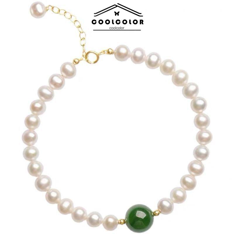 COD❤️Qingdai gelang mutiara wanita Gelang Wanita Korea Merek Keberuntungan Lampu Aksesoris simple murah Fashion Ready Stock