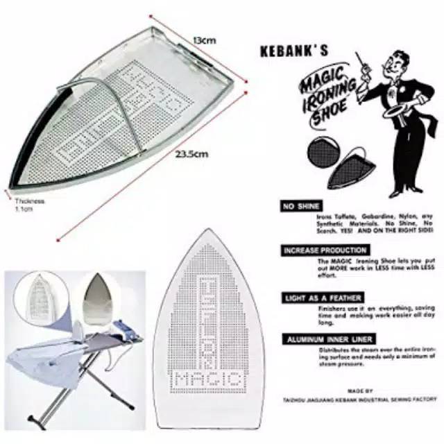 Alas Teflon Setrika Uap Listrik Silverstar - Magic Ironing Shoe