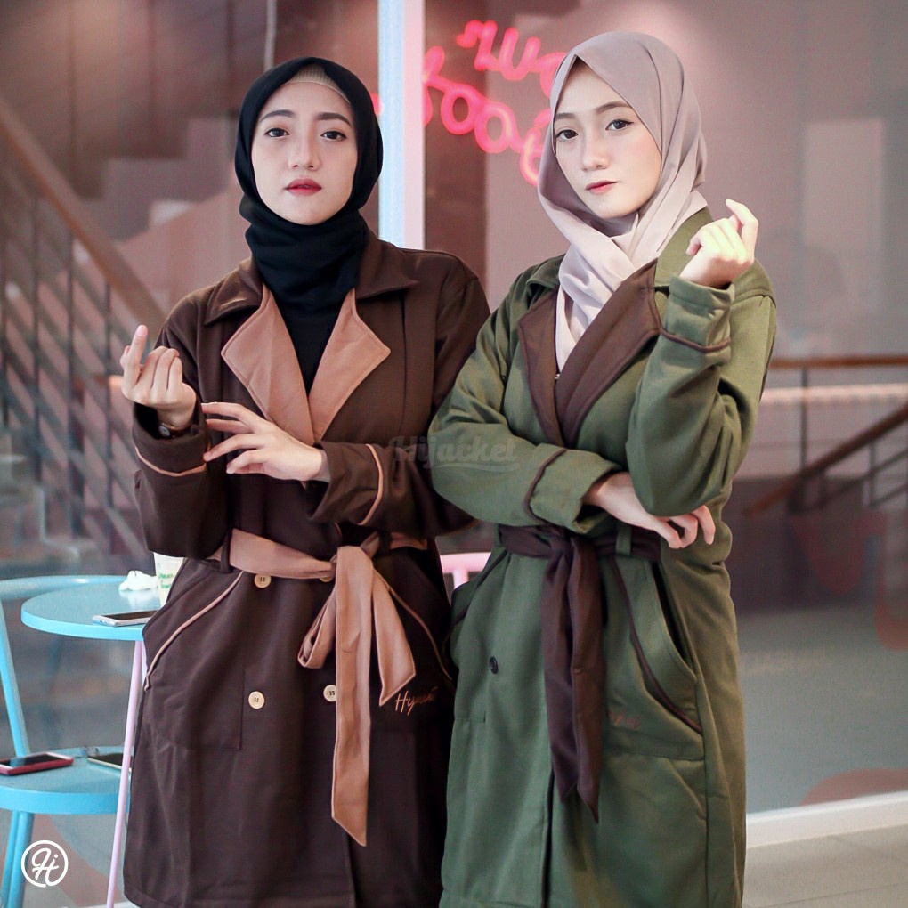 Jaket Sweater Wanita Muslimah Hijacket Elnara - Switer Hoodie Outwear Panjang Hijaber Hijabers