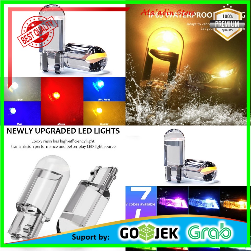 Cuci Gudang Lampu LED Motor Mobil T10 Resin Full Kaca 360 Lampu Senja Sein Terang