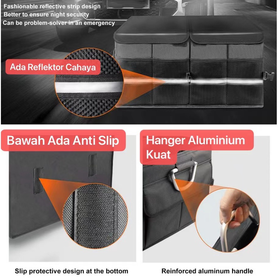 AM-33 Car Box Organizer Trunk Kapasitas Besar Tas Bisa Lipat Portable Bisa Bawa Ke mana aja Serbaguna Car Storage Bagasi Mobil Merapikan Bagasi Mobil Cocok Camping Traveling