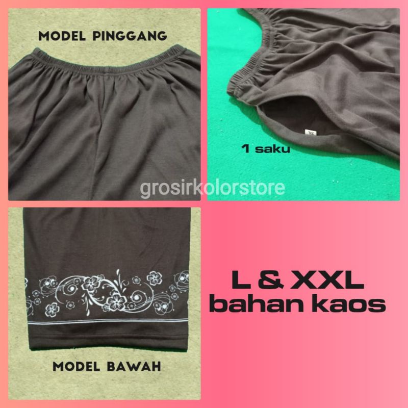 Celana Kolor Pendek 7/8 Tidur Santai Wanita Dewasa Jumbo XXL Bahan Kaos