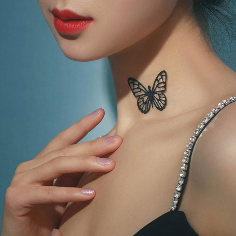 Fashion women's accessories Korean version of the transparent line invisible butterfly clavicle necklace