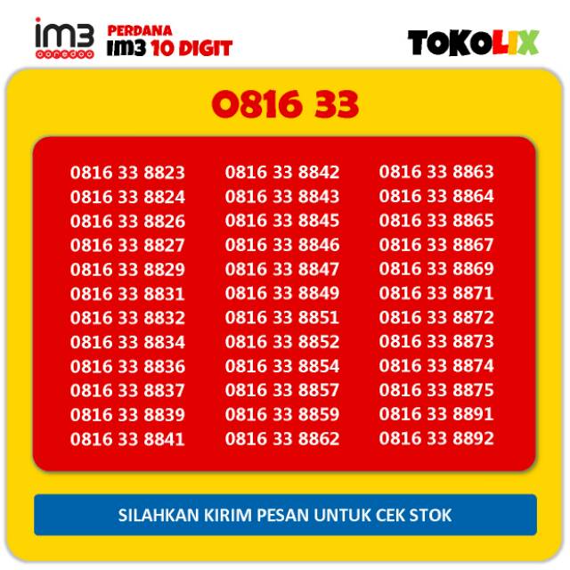 IM3 Ooredoo 10 Digit Cantik 16
