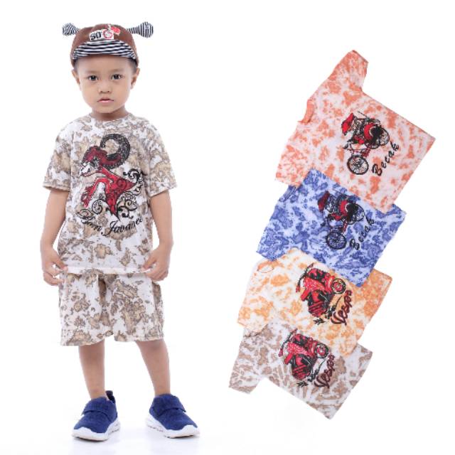 Kaos setelan anak batik/ setelan cowok/ setelan anak murah/ kaos anak/ kaos anak murah