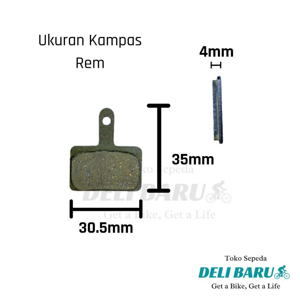 Kampas rem pacific sepeda MTB model segi untuk cakram Shimano, Tektro, dan Promax