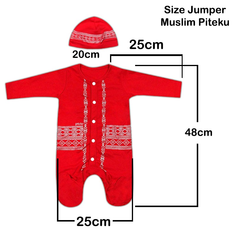 Jumper Koko Baju Muslim Bayi Laki Laki Baju Koko Bayi Newborn Piteku Baby Wear Red / Dark Blue