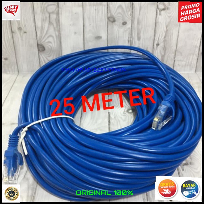 G567 KABEL LAN RJ45 25 METER CAT5 UTP INTERNET WIFI HOTSPOT JARINGAN KONEKTOR PLUG BOOT KOMPUTER SWITCH ROUTER MODEM COMPUTER INDIHOME FIRTSMEDIA ROUTER BISA DENGAN KEPALA KONEKTOR DAN PLUG BOOT YANG SUDAH TERPASANG PRAKTIS DAN TIDAK RIBET