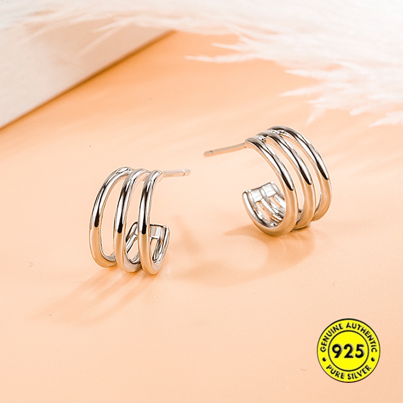 Anting Stud Bahan Sterling Silver Untuk Unisex