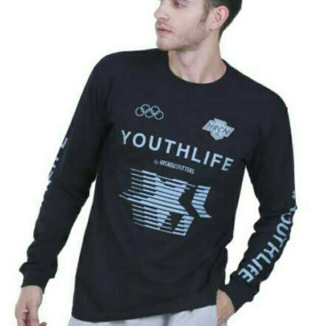 Fashion Bandung -  Kaos Katun Panjang Distro Pria - H 0106 Original HRCN