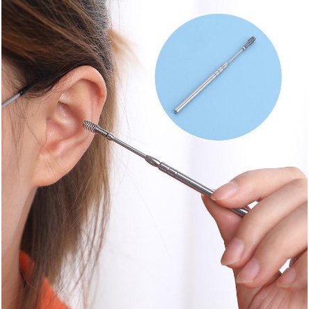 Promo 6 in1 alat pembersih telinga korek kuping stainless steel ear cleaner
