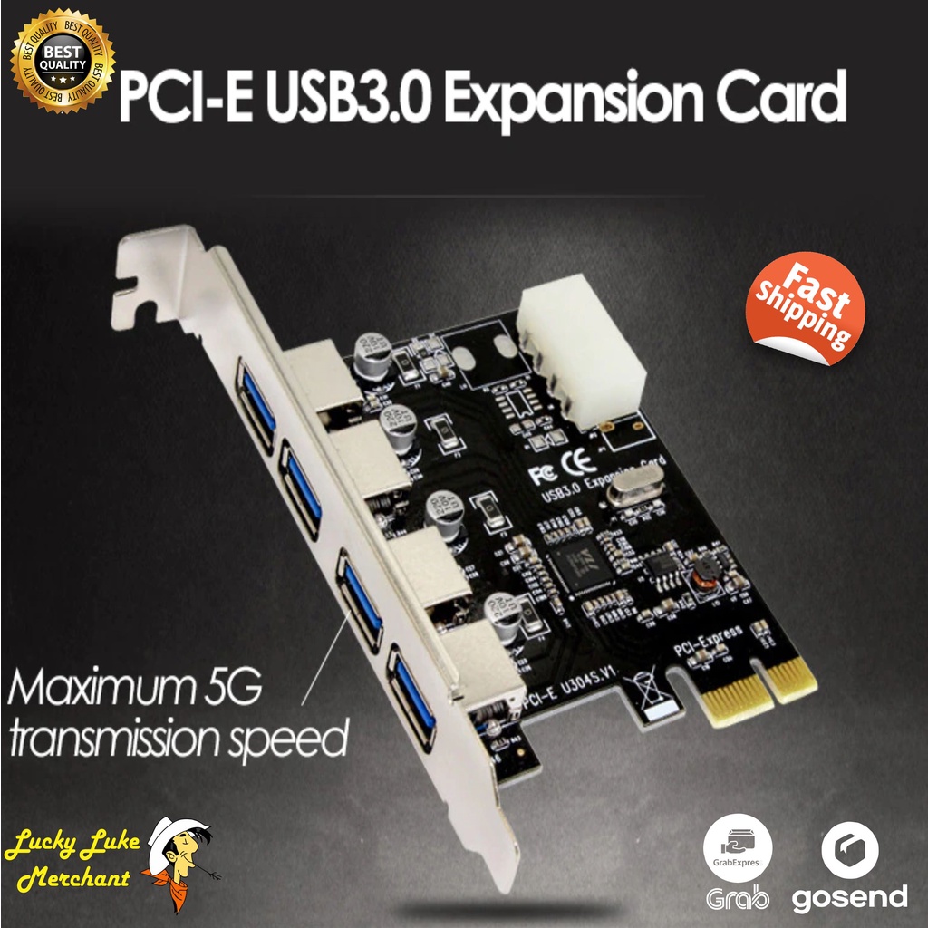 4 Port USB 3.0 Pcie Pci express Kartu Add On Card USB3.0 Four-port PCI-E To USB3.0 Computer Componen
