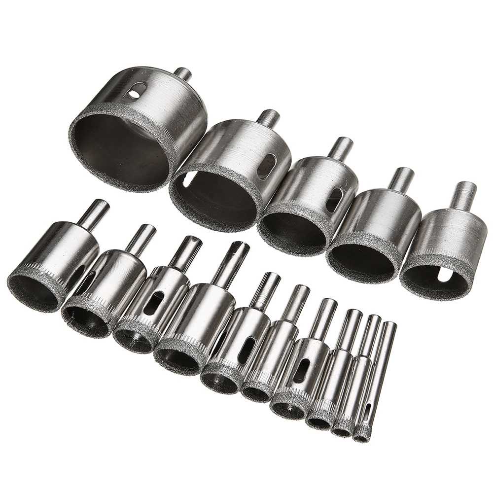 Mata Bor Diamond Coated Hole Drill Bit 6mm-50mm 15PCS / Mata Bor Keramik Granit Kaca Marmer Batu Akik Beton Hole Saw Drill Porselen Ubin Paralon Bosch Bulat 1 Set / Mata Bor Pelubang Pelobang Pembolong Lubang Keramik Pipa Beton Tembok Besi Kunci Murah Ori