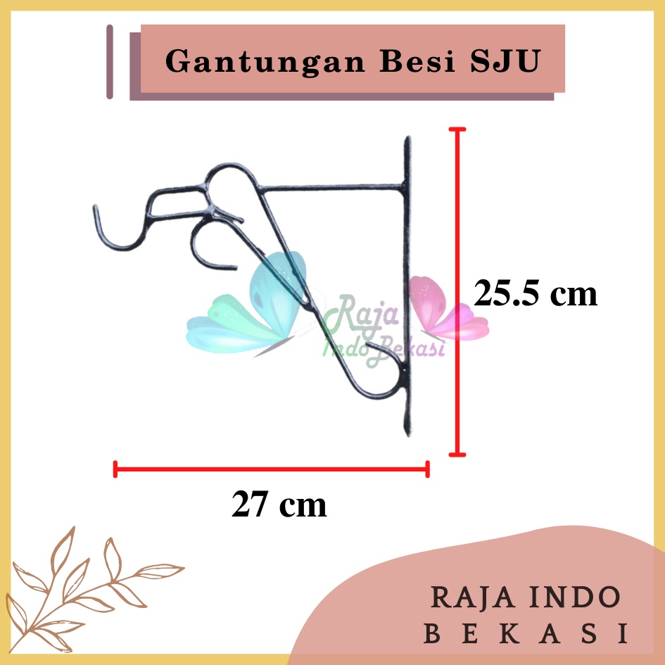 Rajaindobekasi Standing Pot Gantung Besi SJU Gantungan Cantol Cantolan Pot Bunga Sangkar Burung Pot Gantung Besi Tanaman Hias Hiasan Dinding Tembok Tanaman Gantung Gantungan Pot Bunga Rak Bunga Dinding Tembok