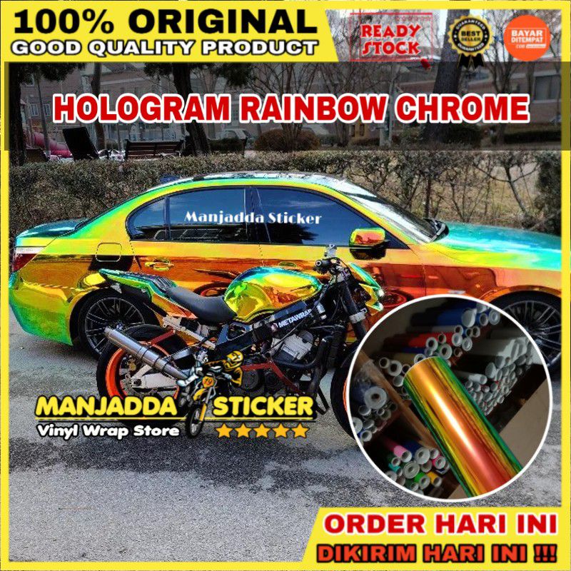 STIKER SKOTLET BUNGLON STICKER RAINBOW CHROME