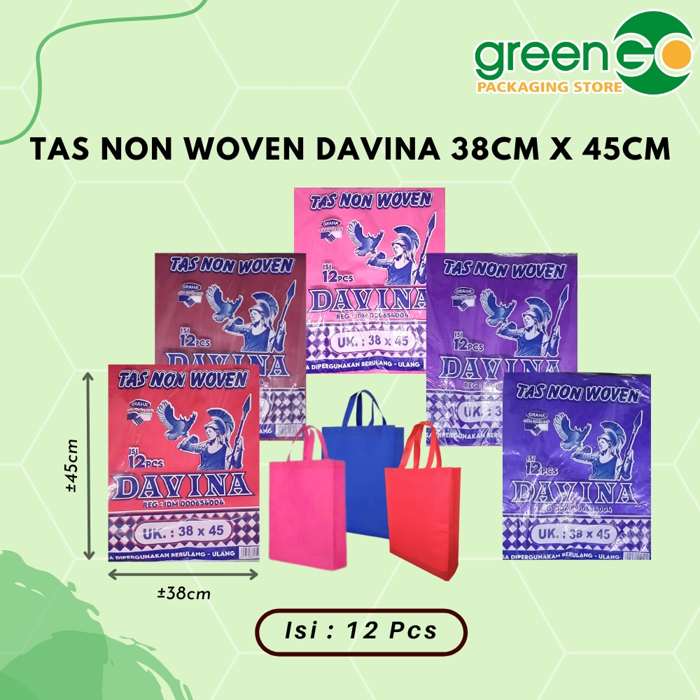 

TAS NON WOVEN POLOS WARNA 38X45CM ISI 12PCS KANTONG BELANJA BESAR GOODIE BAG WARNA WARNI TAS SPUNBOND TEBAL MURAH NONWOVEN SEDANG BESAR
