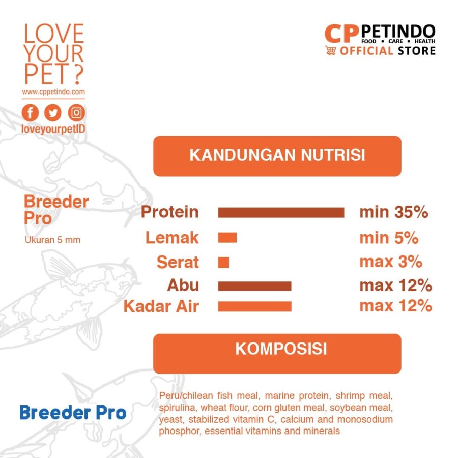 Pakan Ikan Koi Breeder Pro 1 kg Pelet Ikan Koi Hokky fish food 1 mm 5 mm