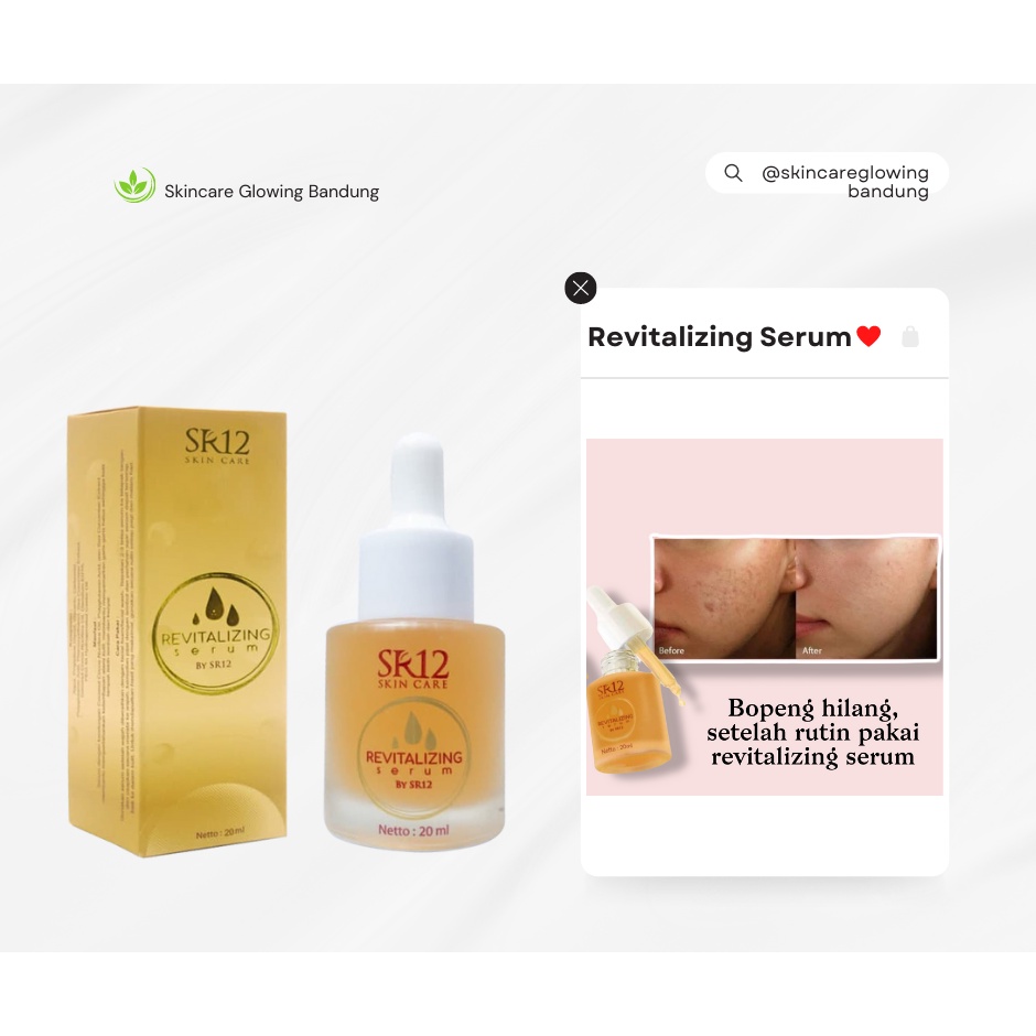 SR12 Revitalizing Serum Colagen Atas Bopeng Bekas Jerawat Lingkar Hitam Mata Panda Melembabkan dan Mencerahkan Kulit Wajah