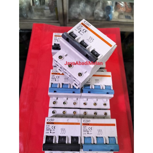 KISO MCB 3 PHASE 10A 16A 20A 32A / MINIATUR CIRCUIT BREAKER 3 PHASE / MCB 3 PAS