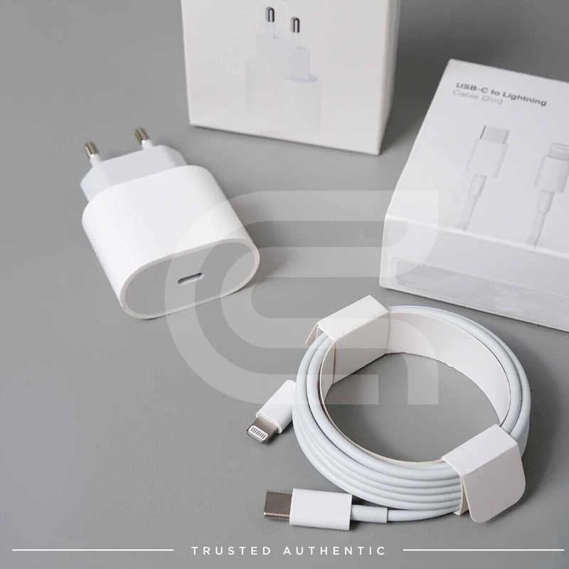 Charger Set Fast Charging - Lightning To USB-C 2 Meter &amp; Adapter 20 Watt