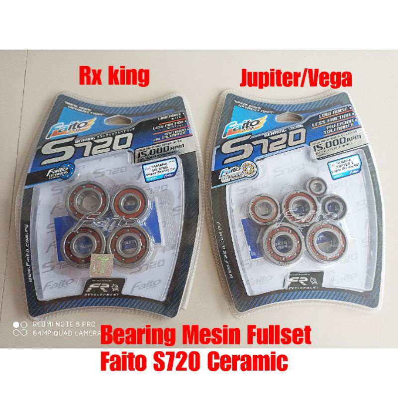 FAITO Bearing Engine Klaher Laher Bearing mesin Faito S720 RX king Jupiter Ninja Satria Fu MX king Vixion Vega Vega R Jupiter Z F1ZR Force 1 KLX DTRACKER Sonic 150 Supra GTR Karisma Mio Nouvo Nmax Aerox Lexi R15 Satria 2Tak Beat Scoopy Revo Blade Fino X