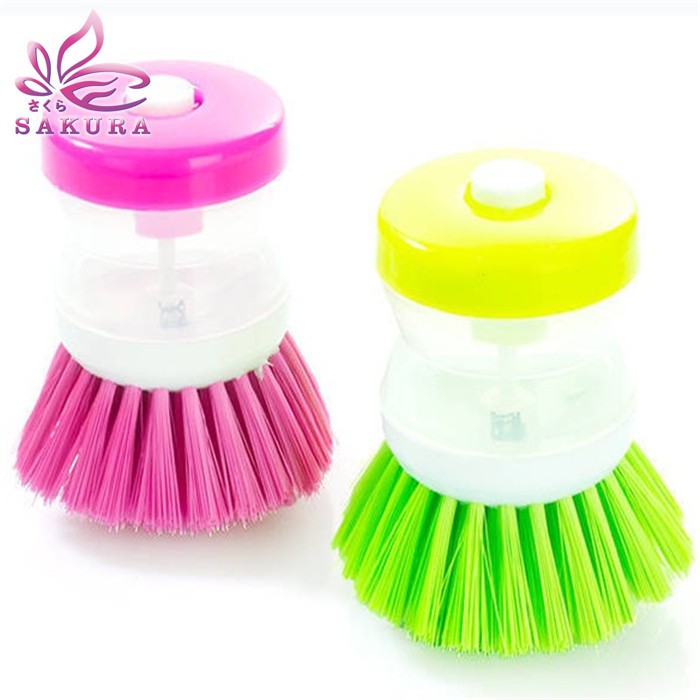 Creative Dish Oil Brush Washing Up Liquid Soap Dispenser Kitchen Utensil Clean Brush-sosoyo