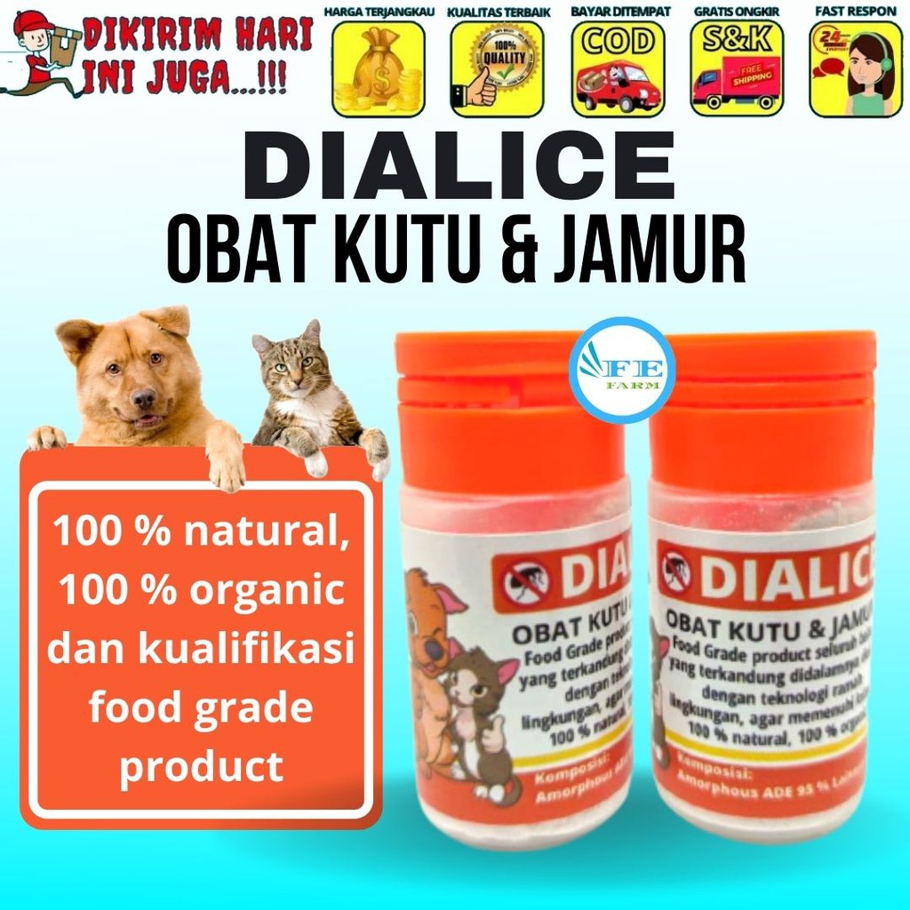 DIALICE Obat Kutu Kucing Anjing Kelinci 100% FOOD GRADE FEFARM