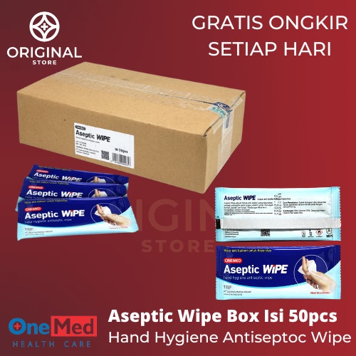 Aseptic Wipe onemed Tissue Antiseptik dan disinfektan Steril Wipe one med [ 1 BOX ]