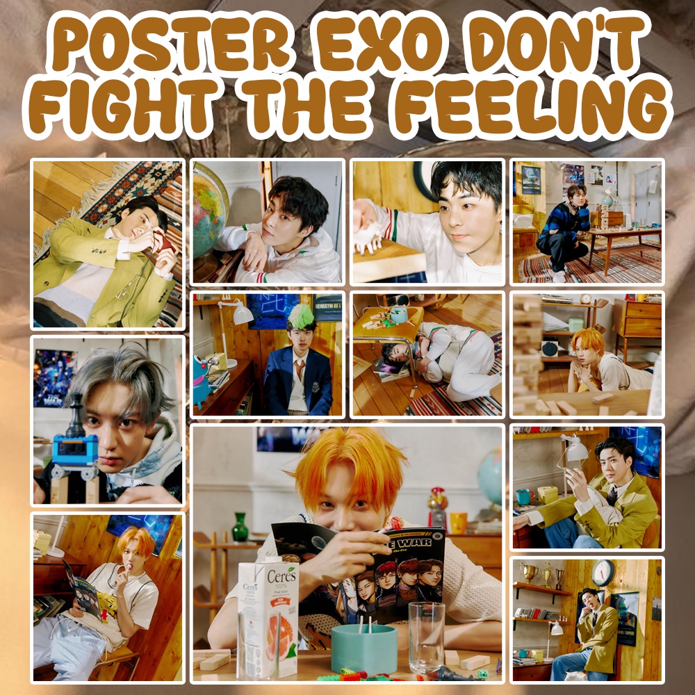 Poster EXO DONT FIGHT THE FEELING | Poster Kpop A4 A5 A6 Murah Murah (Part B)