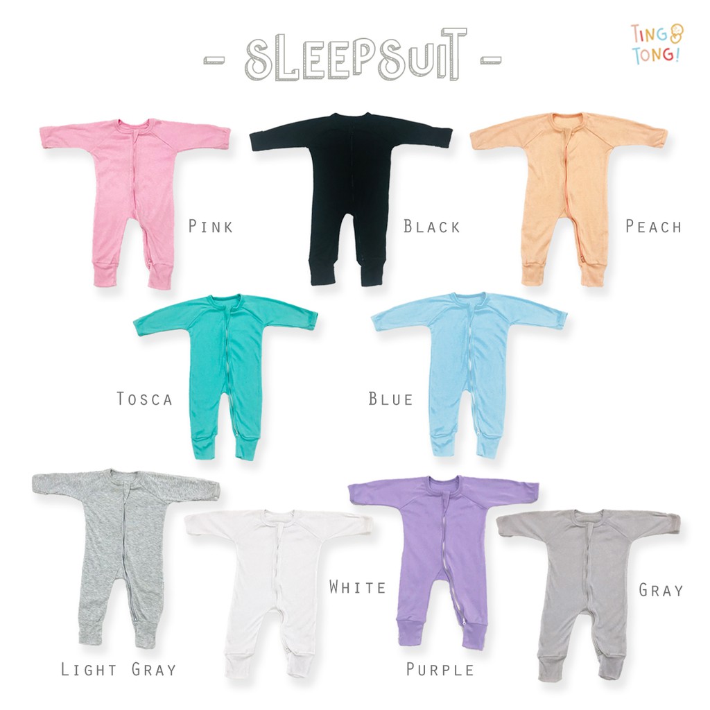 TINGTONG - Sleepsuit Baby Newborn Double Zipper - Piyama Bayi Onesies Pakaian Tidur Anak - Jumper Piyama Panjang Tutup Kaki Tangan Bayi