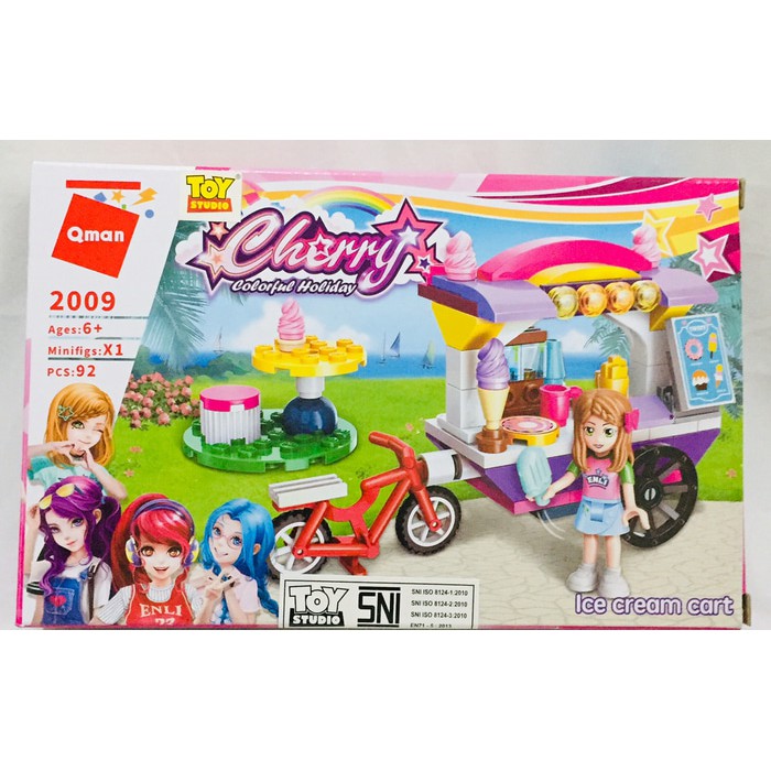 DSE39 Mainan Block Lego Merk Qman 4in1 Cherry Colorful Holiday