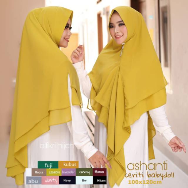 Spesial Hijab Khimar Syar'i Ceruty  Babydoll 2 Layer ASHANTY