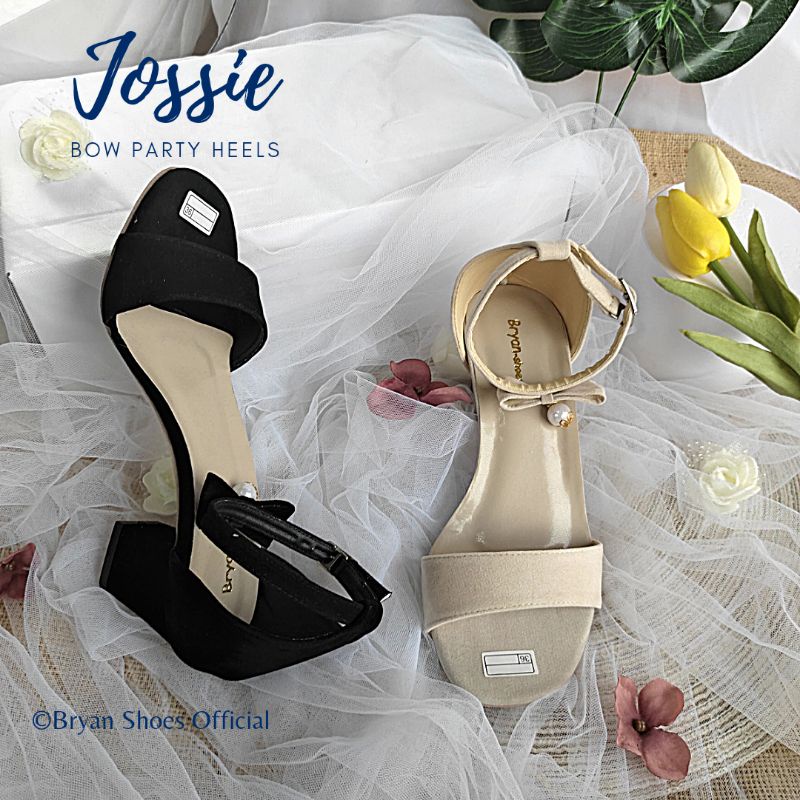 Bryan Jossie Heels Pesta Pita Mutiara Chunky Hak Tahu 5cm Jumbo Oversize Bigsize 36-40 41 42 43