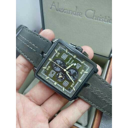 jam tangan pria alexandre christie AC 6409MC HIJAU HITAM