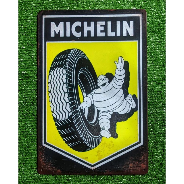 Poster kaleng metal motif Vintage/Enamel/Tin sign Michelin