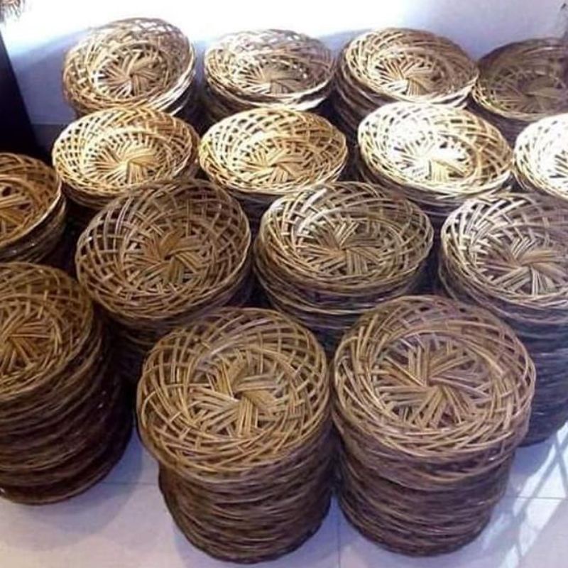 1 kodi Piring Lidi Anyaman Dobel / Piring Anyaman Dobel isi 1 kodi (20 pcs)