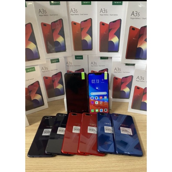 Oppo A3s RAM 6/128GB (BARU, NEW) DUS Fullset lengkap warna ready HITAM, BIRU, MERAH.