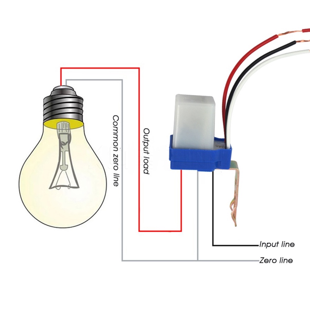 Photocell Fotosel Sensor Cahaya Lampu LED Saklar Otomatis Siang Malam 220V 10A