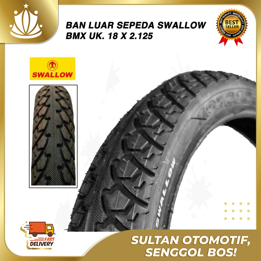 Ban Luar Sepeda SWALLOW 18 x 2.125 Sepeda Anak BMX 18&quot; x 2125 Halus