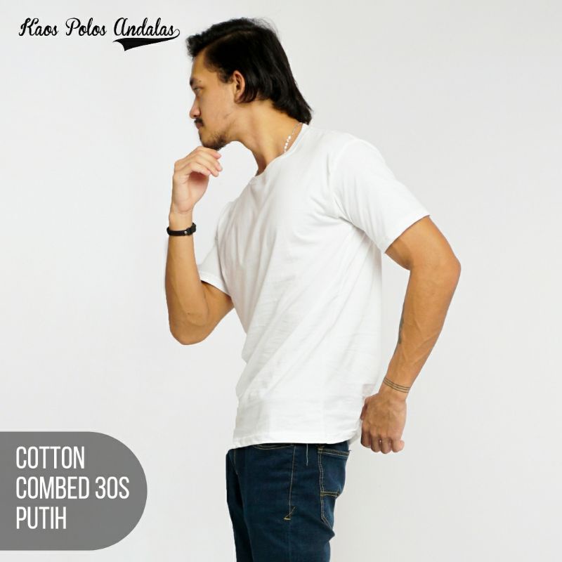 Kaos Polos Cotton Combed 30s Putih