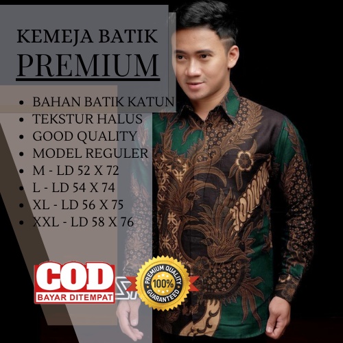 Kemeja Batik Lengan Panjang M L XL XXL Seragam Batik Artonesia